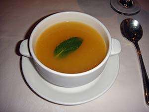 The finished chilled peach soup. Photo: CC-archangeli The finished chilled peach soup. Photo: CC-archangeli