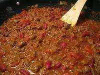 Three Bean Buffalo Chili (Gluten-Free) - The finished gluten-free three bean buffalo chili. Photo--CC-mastermaq