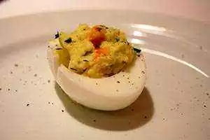 The finished apple and dill deviled eggs. Photo: CC--stu_spivak