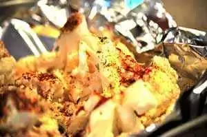 The finished roasted curry cauliflower.