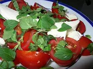The finished insalata caprese. Photo: CC--devlyn