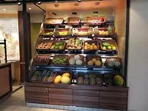 One of the Fruit bars at the Markt Restaurant