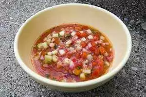 The finished watermelon gazpacho. Photo: CC--Paul Goyette The finished watermelon gazpacho. Photo: CC--Paul Goyette