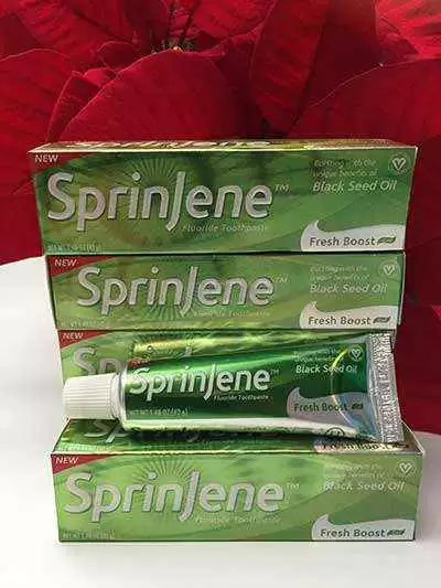 SprinJene Gluten-Free Fluoride Toothpaste with Black Seed Oil