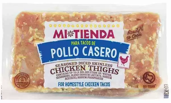 MI TIENDA PARA TACOS DE POLLO CASERO SEASONED DICED SKINLESS CHICKEN THIGHS