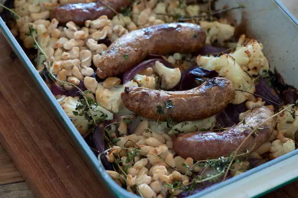 More information about "Sausages with White Beans, Spinach & Roasted Cauliflower (Gluten-Free)"