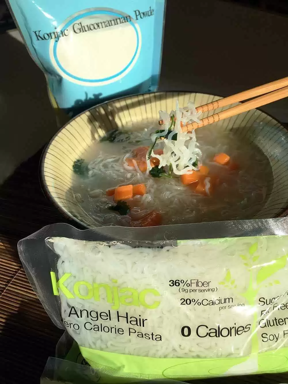Konjac Angel Hair Zero Calorie Pasta & Glucomannan Powder - Konjac Angel Hair Pasta