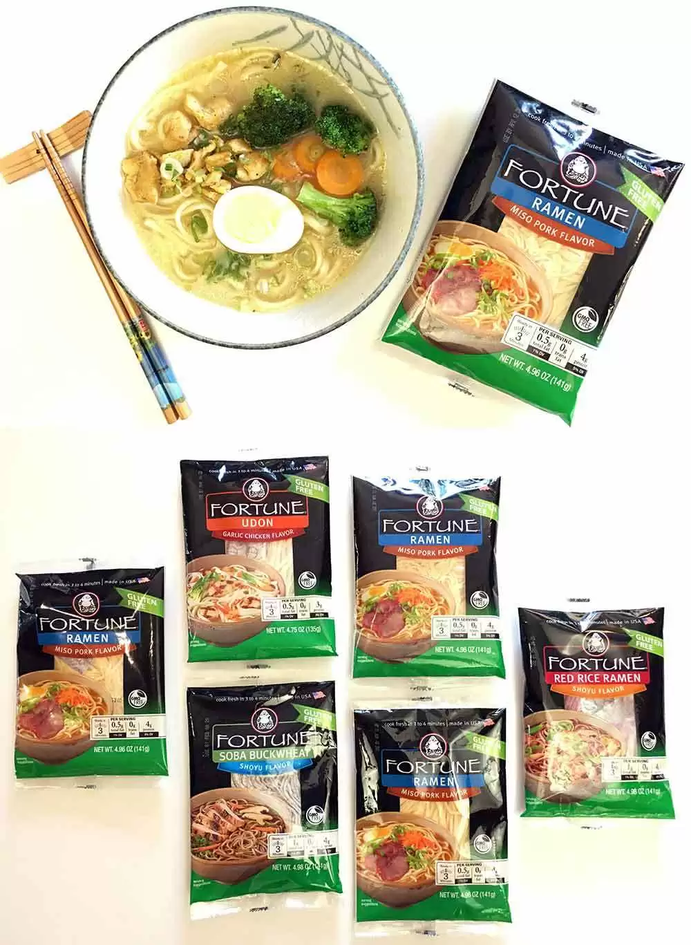 Fortune® Gluten-Free Udon, Soba Buckwheat, and Ramen Noodles—A Product Review