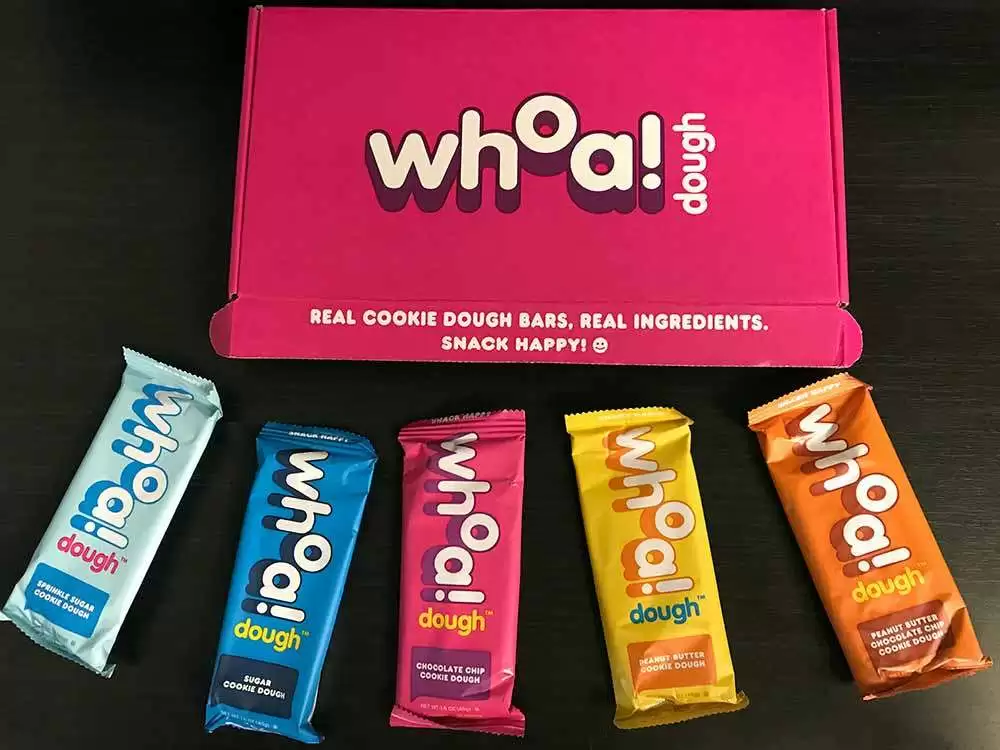 Whoa Dough! Sugar Cookie, Sprinkle Sugar Cookie, PB, Chocolate