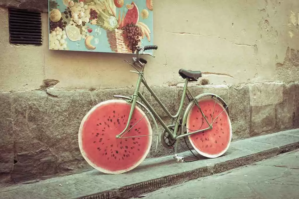 Bangin' Watermelon and Tomato Salad with Turmeric Oil (Gluten-Free) - Watermelon bike. Image: CC BY-ND 2.0--faceymcface1