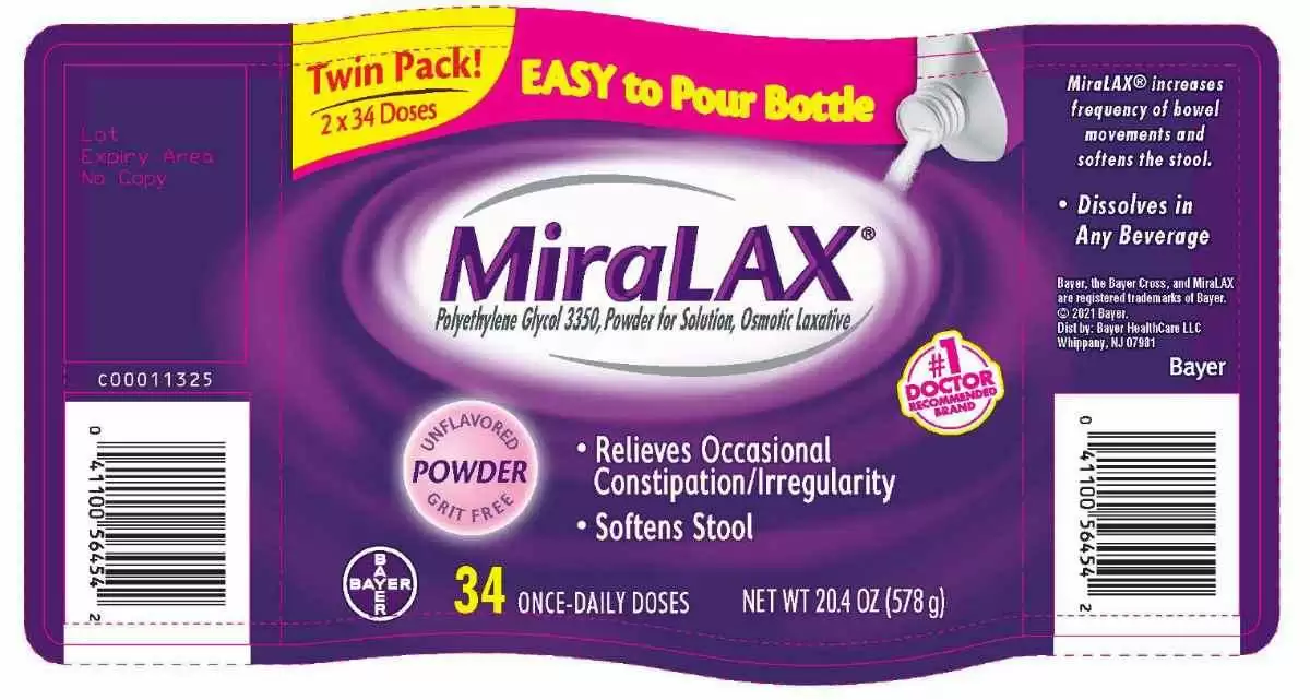 Is Miralax Gluten Free? - Image: DailyMed.gov