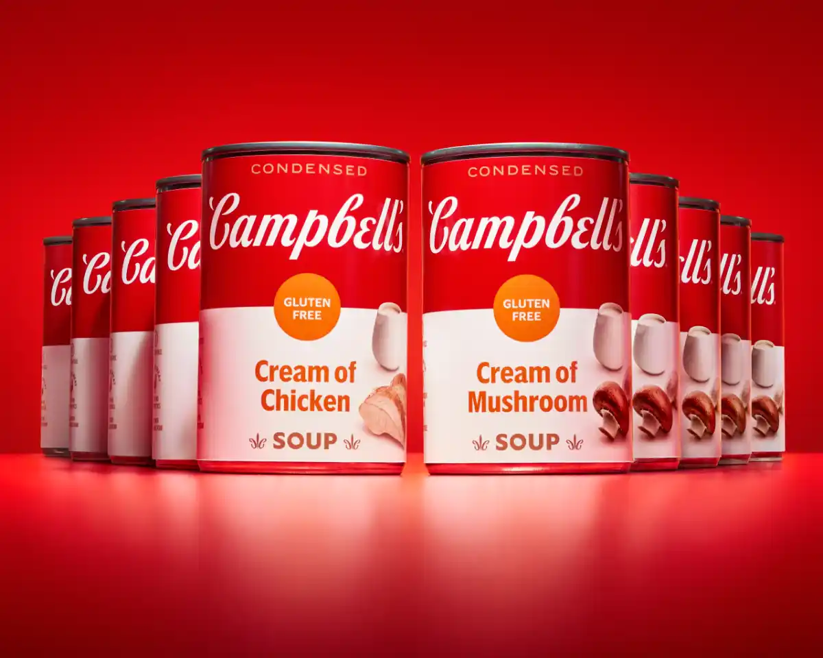 Campbell's Debuts Gluten-Free Cream of Chicken and Cream of Mushroom Soups - Image: Campbell's