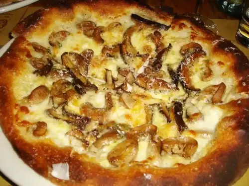 Buckwheat Crust Wild Mushroom & Truffle Oil Pizza - Mushroom Pizza by Shoshanah is licensed under CC BY 2.0.